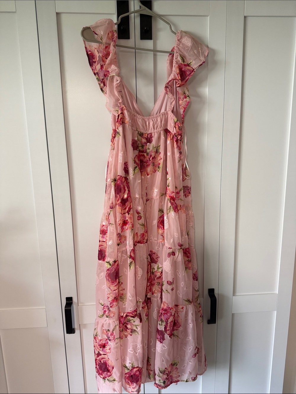 Pink Floral Midi Dress - Picture 3 of 3